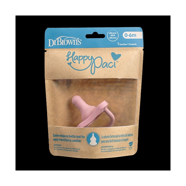 Dr. Brown's Happy Paci Pink 100% Silicone Pacifier 0-6m 1Item