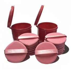 14pcs Powder Puff, Korean Makeup Cushion Puffs for Foundation Buffing, Concealer, Loose Powder, Powder Puffs for Pressed Powder, Face Powder Puff with Travel Storage Box (7*Teardrop & 7*Round, Pink)