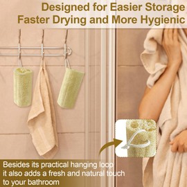 Natural Loofah Sponge (Set of 2), 5.9“ Natural Loofah Exfoliating Body Scrubber 100% All Natural luffa Cleaning Brown