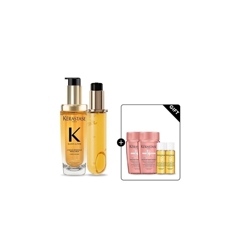 [Kerastase] Elixir Ultim Original Hair Oil 75ml + Refill 75ml