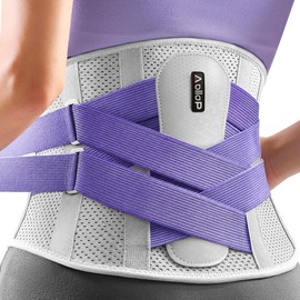 Aollop Back Support Belt for Lower Back Pain for Women, 8X Powerful Back Brace Bionic Support System with 3D Soft Pad, Breathable Lumbar Support Belt for Sciatica,Herniated Disc,Scoliosis (Purple, S)