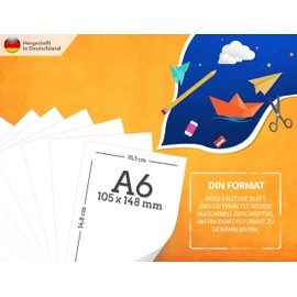 Printer Paper 80 g White A6-500 Sheets - Premium Paper Pure White - Copy Paper, Laser Printer & Inkjet for University, Photography, Presentations Ideal for Office & Office - Made in Germany