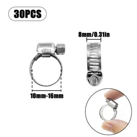 WELANE Hose Clamps, 30 pcs hose clamps for Plumbing, Automotive, Mechanical Applications (Suitable for 10-16mm hose)