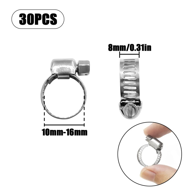WELANE Hose Clamps, 30 pcs hose clamps for Plumbing, Automotive,