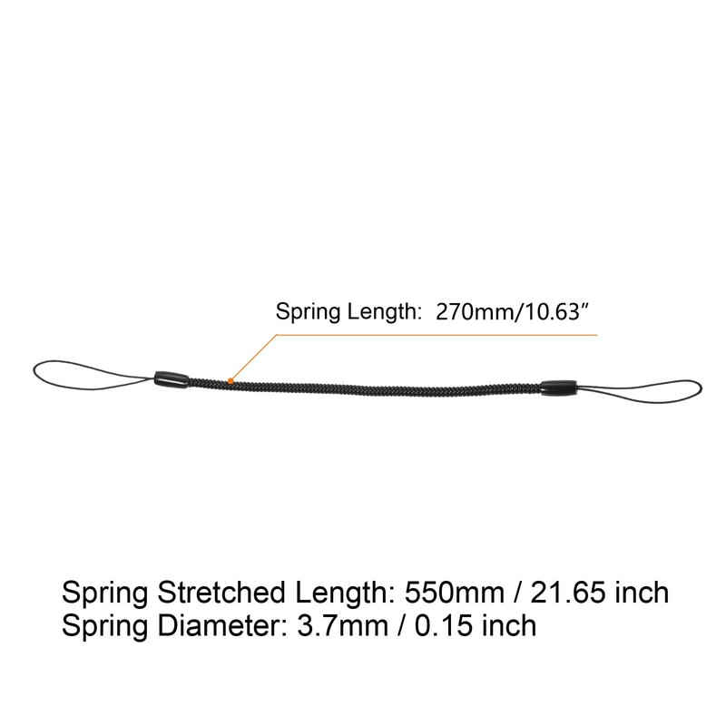 TA-VIGOR 5Pcs Elastic Tether Lanyard, 3.7mm Dia x 270mm Retractable