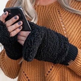 CC Soft Sherpa Accessible Mittens - Color: Ivory