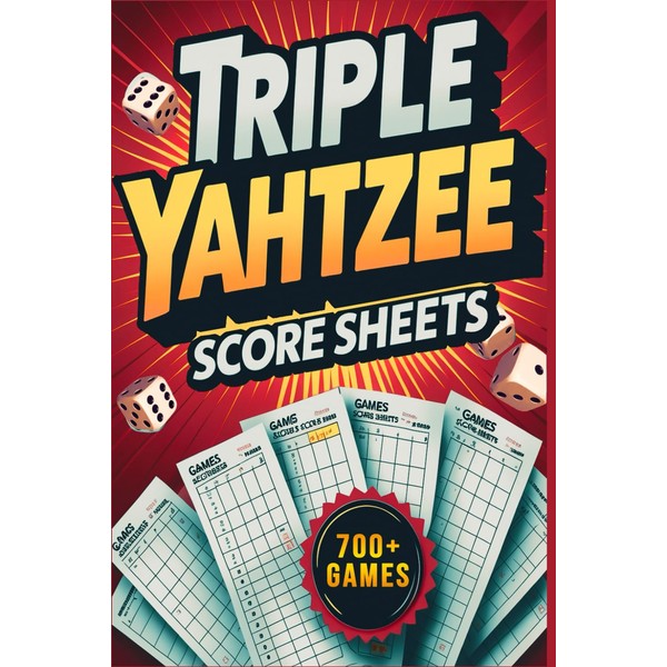 Triple Yahtzee Score Sheets: 120 Large Replacement Score Pads for