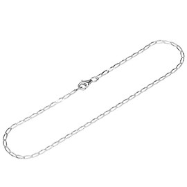 NKlaus Anklet 925 Sterling Silver 26 cm Curb Chain Double Diamond Cut Women's Bracelet 12551, Sterling Silver, No gemstone