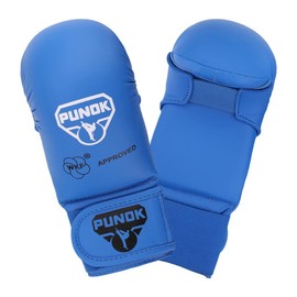 Punok Karate Gloves for Kumite - WKF Certified - Professional Quality - Comfort and Protection - Competition and Training - Ideal for Men and Women - Durable and Safe - (M, Blue)