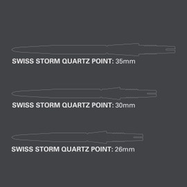 TARGET Darts Swiss Point Storm Dart Points, Quartz (3 Pack Set of Tips) 26MM, Black | Change Dart Points, Swiss Storm Points, Professional Darts Accessories