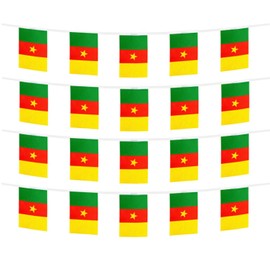 FFILL Cameroon Banner Flag String, Cameroon Mini Flag Small Banner, for Party, Shops and Bars Decorations, And International Day Celebrations. (Cameroon)