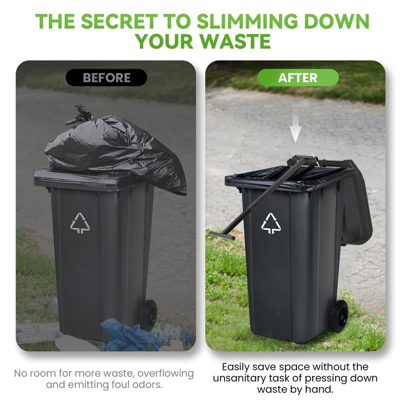 NEWTRY Manual Trash Compactor, 120L-240L Home Manual Garbage Compressor with