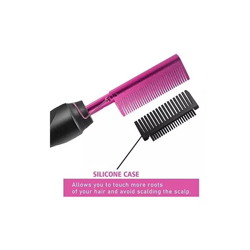 Goiple Alisador Eléctrico De Pelo Rosa Con Peine Caliente Eléctrico