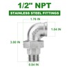 TAISHER 2PCS 304 Stainless Steel 90 Degree Elbow Union，1/2" NPT