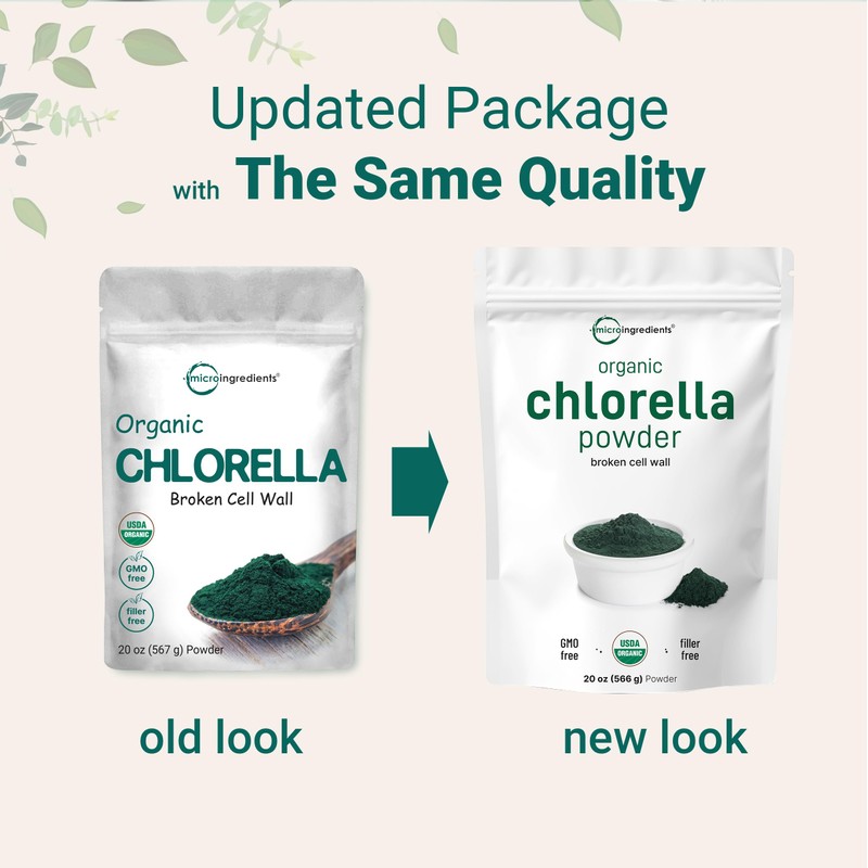 Micro Ingredients Organic Chlorella Powder, 20 Ounces | Broken Cell