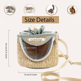 Small Animal Carrier Bag for Guinea Pig Hamster Mouse, Sugar Glider Carrier Sling Handbag Mouse Tote Bag Pouch for Going Out