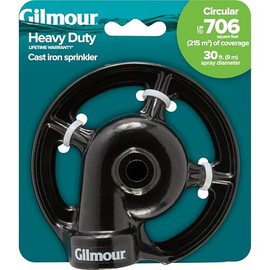 Gilmour 360 Degree Spot Sprinkler, Cast Iron Metal Garden Sprinkler for Small Areas, 760 Sq Ft Circular Sprinkler for Gardens and Flowerbeds