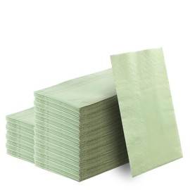 50 Pieces 3-ply Sage Green Napkins 13 x 15.7 Inches Guest Bathroom Napkins Dessert Napkins Disposable Hand Towels for Bathroom Wedding Birthday Party Paper Dinner Napkins