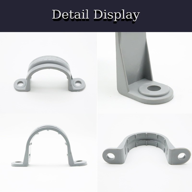 Pipe Strap Clamp, 2-Holes Plastic Conduit Pipe Clamps PVC Pipe