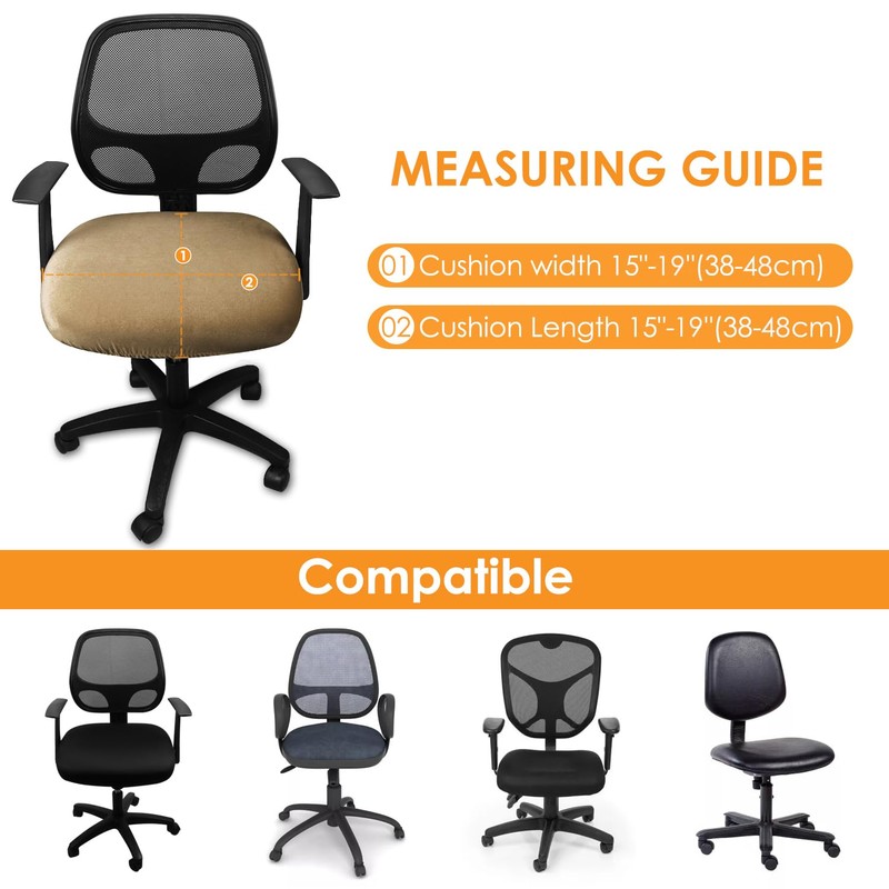Yikko Velvet Seat Cushion Covers for 15-19 Inch Office Computer