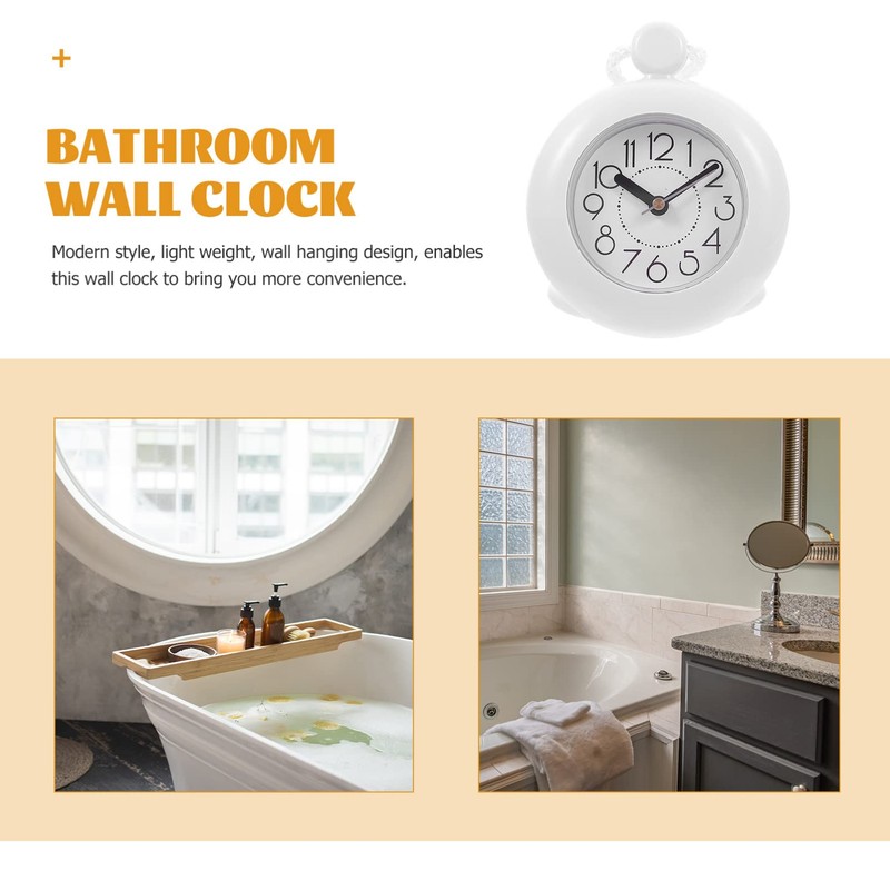 BESPORTBLE Bathroom Clock Shower Clock: Waterproof Shower Clock Hanging Clock
