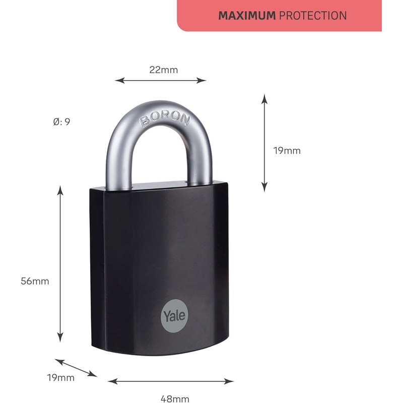 Yale YTP3/32/350/1 padlock 32 mm TSA Silver Combination lock