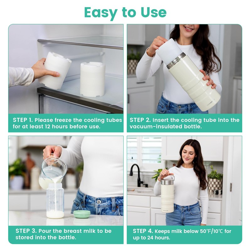 KEKHEALTH 22oz Breast Milk Cooler for Work and Travel, 24
