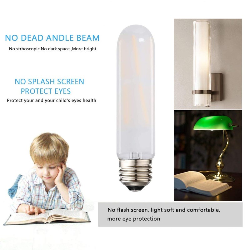 Leools T10 Led Frosted Bulb, 8W Dimmable Tubular LED Light