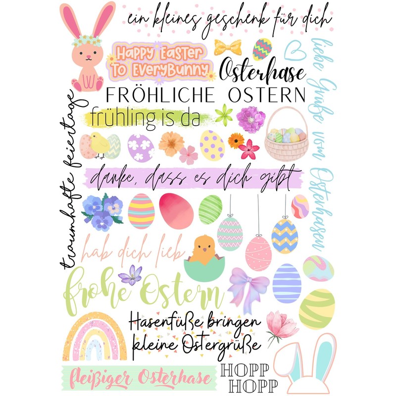 Kerzen Sticker | Bastelset für Kerzen Thema"Ostern Bunt" | Geschenk
