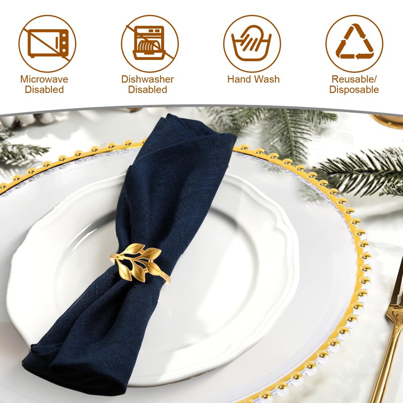 Bokon 12 Set Clear Charger Plates Bulk 13 Inch Beaded