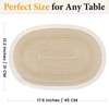 FAVE Boho Oval Woven Placemats Set of 6, Washable Table