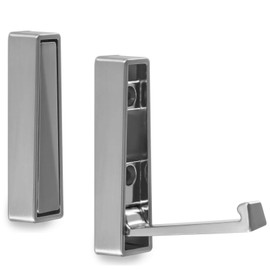 Set of 2 bari folding hooks, 80 x 20 x 15 mm, matt chrome with unique, convex design of the front coat hooks, folding coat hooks, mounting hooks by SO-TECH®