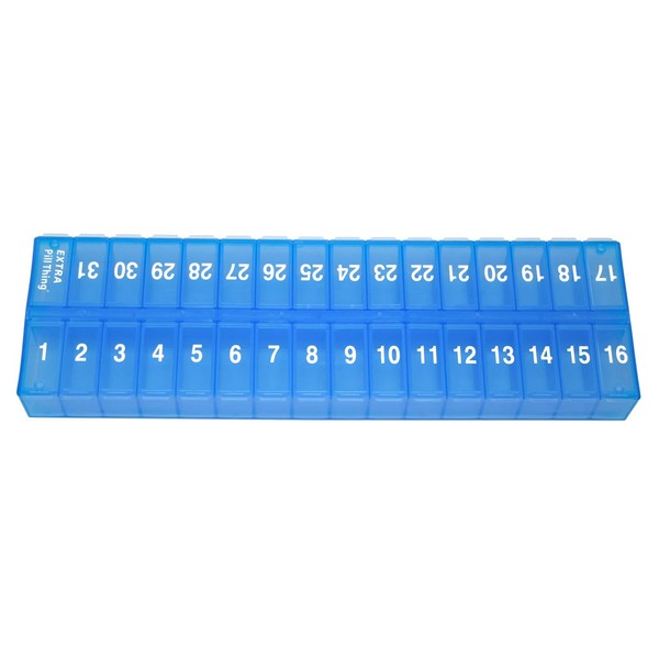 Once-a Day Monthly Pill Organizer Removable Lid for Easy Loading - Large Compartment Pill Box Medications for Entire Month Plus a Compartment for Extra Pills BPA Free Unconditional Guarantee