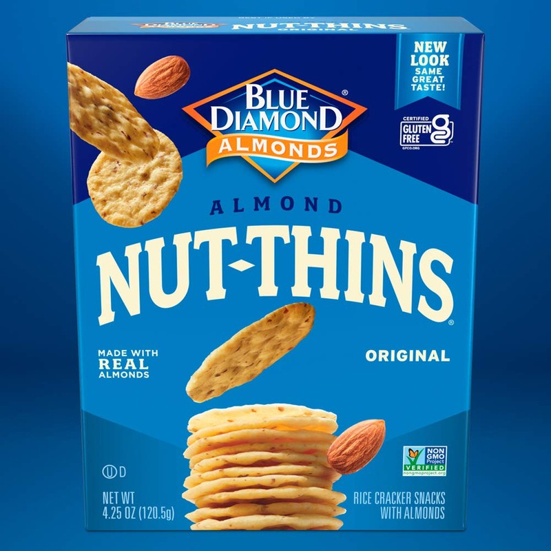 Blue Diamond Almonds Nut Thins Gluten Free Cracker Crisps, Original,