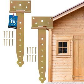 KOTARBAU Cross Hinge 250 mm Pack of 2 Shutter Hinge Door Hinge Throw Hinge Construction Fittings Garden Gate Latch Galvanised Gold