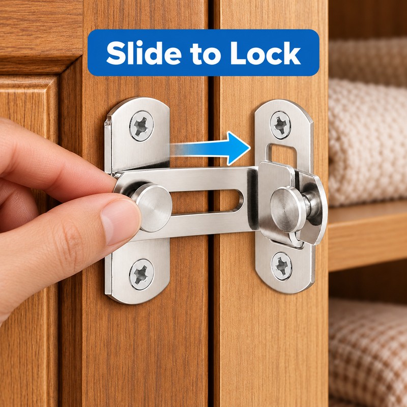 Stainless Steel Door Latch Bolt – 3-Inch Sliding Door Lock