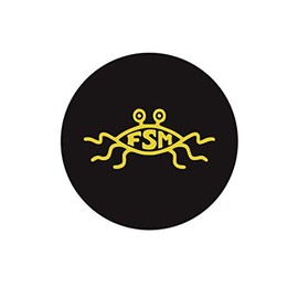 EvolveFISH FSM Flying Spaghetti Monster Pinback Button - [1.25" Diameter]