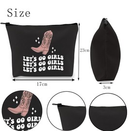 POFULL Nashville Girls Trip Weekend Nash Bash Bachelorette Gift Let's Go Girls Cosmetic Bag Nashville Bachelorette Party Gift (Black Let's GO Girls Bag)