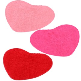 Timgle 3 Pcs Valentines Day Heart Shaped Rugs Galentine Day Love Bath Mats Cute Rugs Non Slip Washable for Home Entrance Bathroom Shower Floor Decor, 20'' x 24'' (Faux Cashmere, White Pink Red)