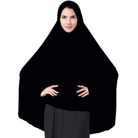 Women's Elegant Modest Muslim Islamic Ramadan Soft Lightweight Jersey Hijab Long Scarf, Black, M