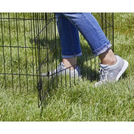 MidWest Homes for Pets Dog Exercise Pen & Playpen, 24" W x 48" H, with Door, Black