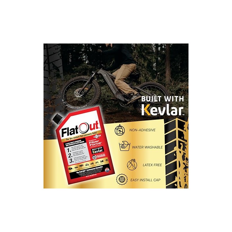 FlatOut Off-Road Tire Sealant - Prevents and Repairs Flat Tires