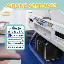 Petskd Pet Carrier 17x11x9.5 Alaska Airline Approved,Pet Travel Carrier Bag for Small Cats and Dogs, Soft Dog Carrier for 1-10 LBS Pets,Dog Cat Carrier with Safety Lock Zipper(Black)