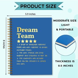 Sixrip Dream Team Definition 160 Blank Pages Blue Spiral Notebook, New Job Gifts Promotion Gifts for Team Office Worker Colleague Friend, Team Member Gifts for Coworker, Employee Appreciation Gifts C
