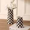 Porlien Checker Porcelain Flower Vase Home Decor Set of 2