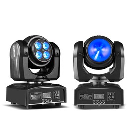 100W LED Moving Head DJ Lights 2-Sides Moving Head Wash & Beam Effect Stage Light RGBW 4-in-1 DMX Sound Active DJ Lights for Party Disco KTV Pub Bar Show Wedding Show - 1 Pack (1)