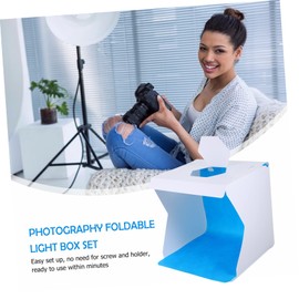 KICHOUSE High Brightness Led Photo Studio Light Box 20cm Folding Design 6 Backgrounds Ideal for Phone Cameras
