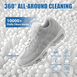 elook Shoe Washing Machine Bag, Reusable Trainer Sneaker Laundry Shoe Bag for Washing Machine, Shoe Cleaning Bag for All Shoe Types And Sizes - 39 x19 cm/White Blue