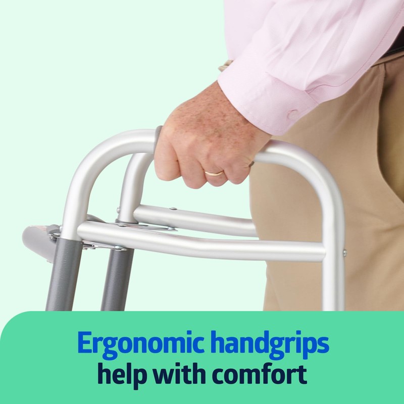 Medline Heavy-Duty Bariatric Folding Walker with 5” Wheels and Durable