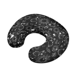 Wanzuoeng Mushroom Print Baby Nursing Pillow Cover Moon Sun Patterns Soft Breathable Breastfeeding Pillow Cover for Boys Girls, Safe and Snug, Stretchy Feeding Pillow Case with Hidden Zipper